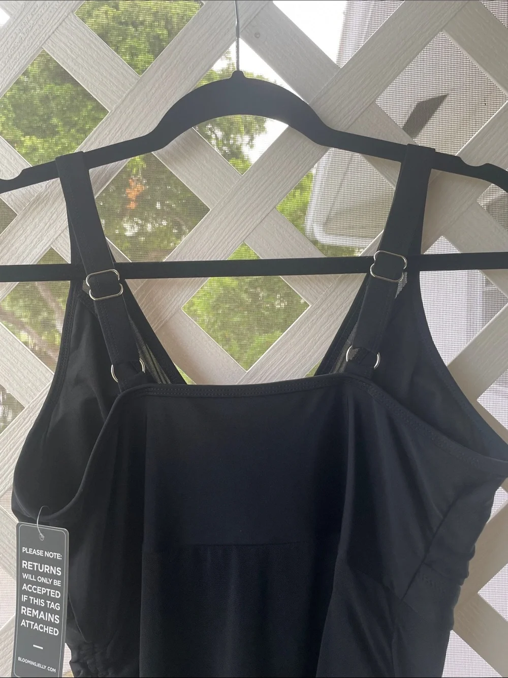 Blooming Jelly Slimming Mesh Sheer Sarong Swim Dress One Piece XL